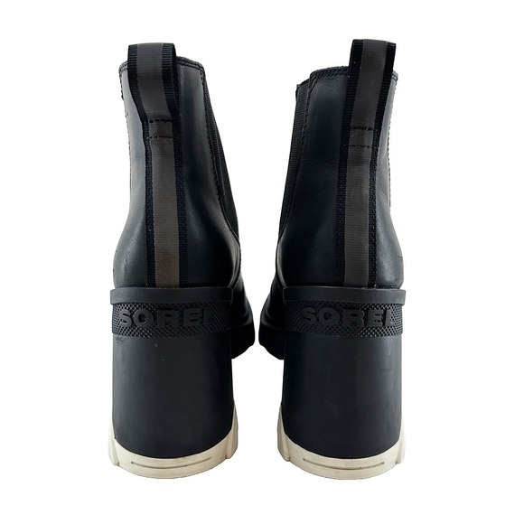 SOREL Brex Chunky Heel Leather Chelsea Ankle Boots • 9 • black • waterproof - Picture 5 of 9